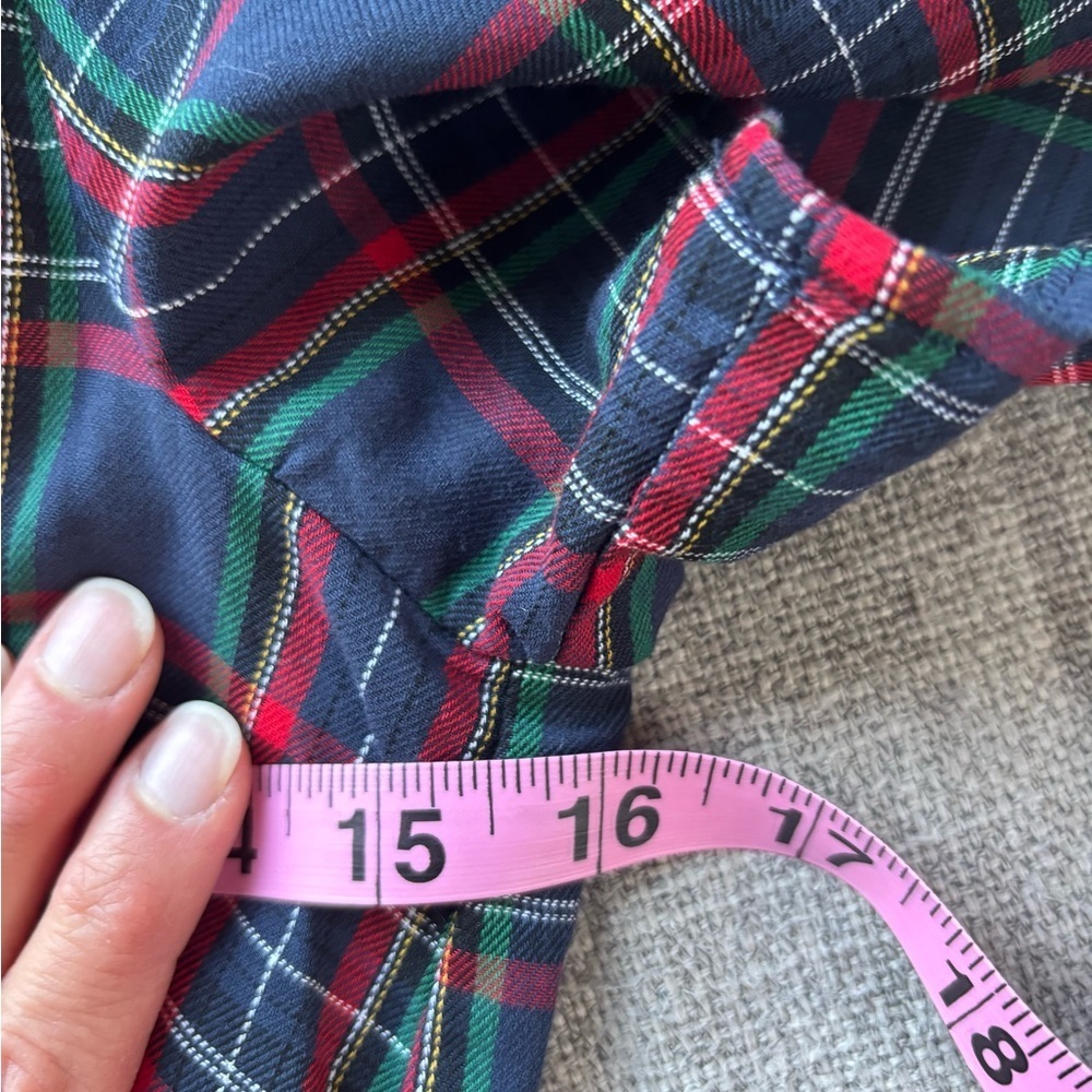 Sugarlips Miley Navy Tartan Plaid Palmer Puff Sleeve Tiered Maxi Dress Small - Picture 7 of 10